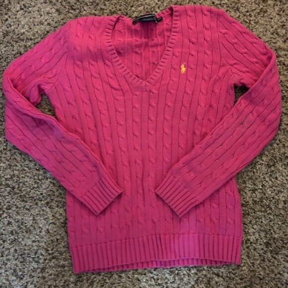 Ralph Lauren Sweaters - Ralph Lauren Sport Cotton Cable V neck Sweater